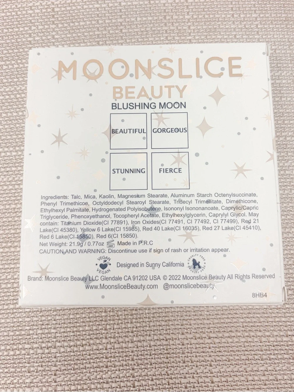 Moonslice Beauty Blushing Moon Blush Quad Palette, Brand NEW